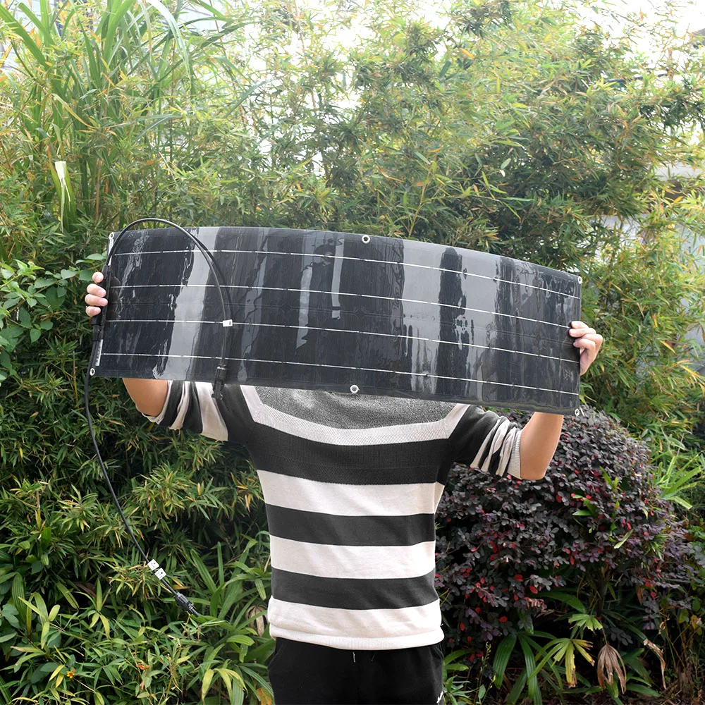 100W Flexible Solar Panel Monocrystalline Silicon 50W 100 Watt Solar Panels For Boat Car Motorhome Yacht 12v/24V Battery Charge