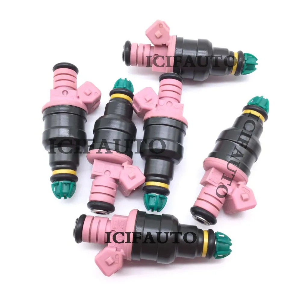 6X New Front Pink Fuel Injector Flow Replacement 0280150440 13641703819 For BMW M3 Z3 1996 1997 1998 1999 2000