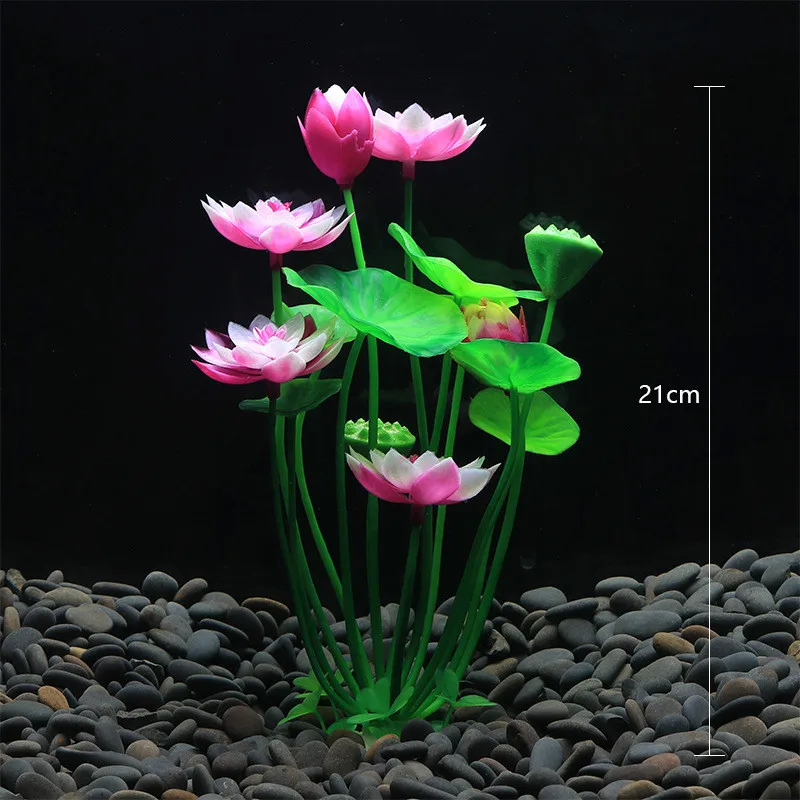 

Decoration and Landscaping of Simulated Aquatic Fish Tank Aquarium Ornaments False Water Plant Lotus