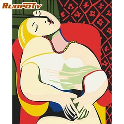 RUOPOTY cornice pittura fai da te dai numeri sogno Picasso immagine pittura dai numeri per adulti acrilico regalo fai da te immagine della parete di casa