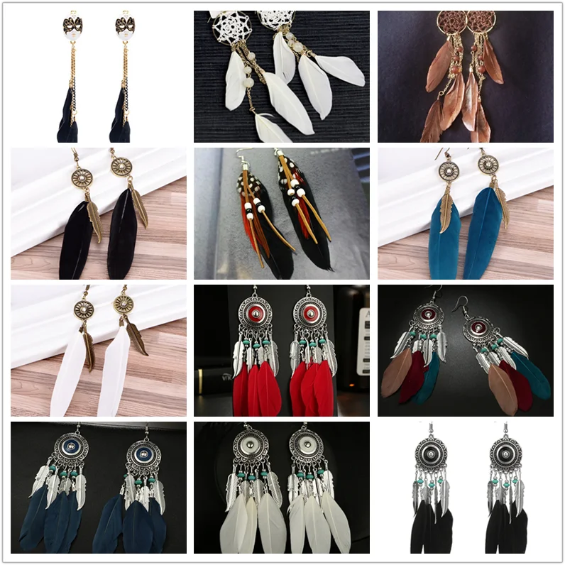 1Pair Vintage Baroque Chain Feather Thread Tassel Mask Ball Face Long Drop Earring For Women Fashion Jewelry Hanging Pendientes