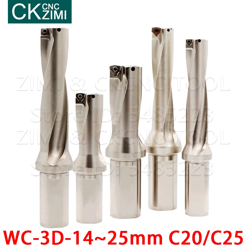 Taladro en U de profundidad 3D, herramienta de torno CNC para inserto giratorio WCMX WCMT, C20, C25, C40, 14-45mm