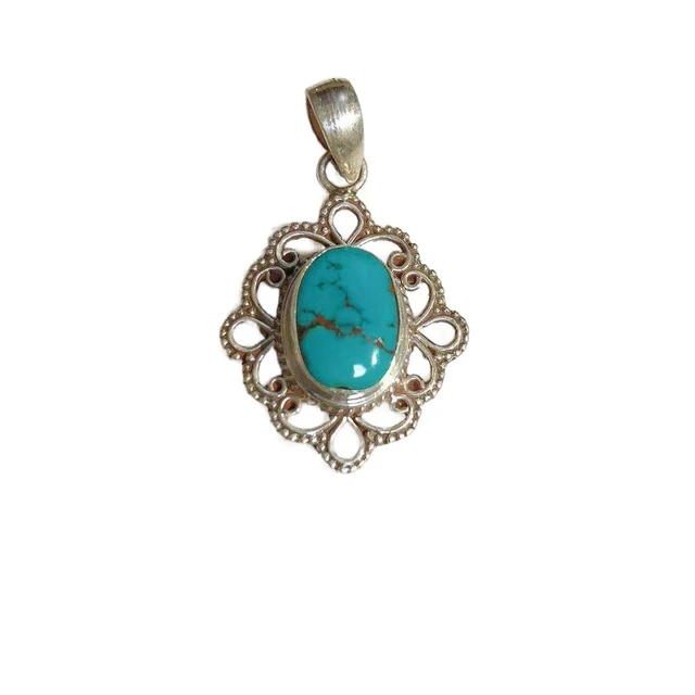 Popular Stunning 925 Sterling Turquoise Necklace