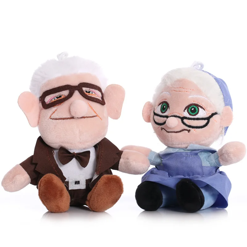 2pcs 15/20cm Brinquedos UP Carl Plush Toys The Movie Carl UP Grandfather Grandmother Cartoon Soft Stuffed Plush Dolls Kids Gifts