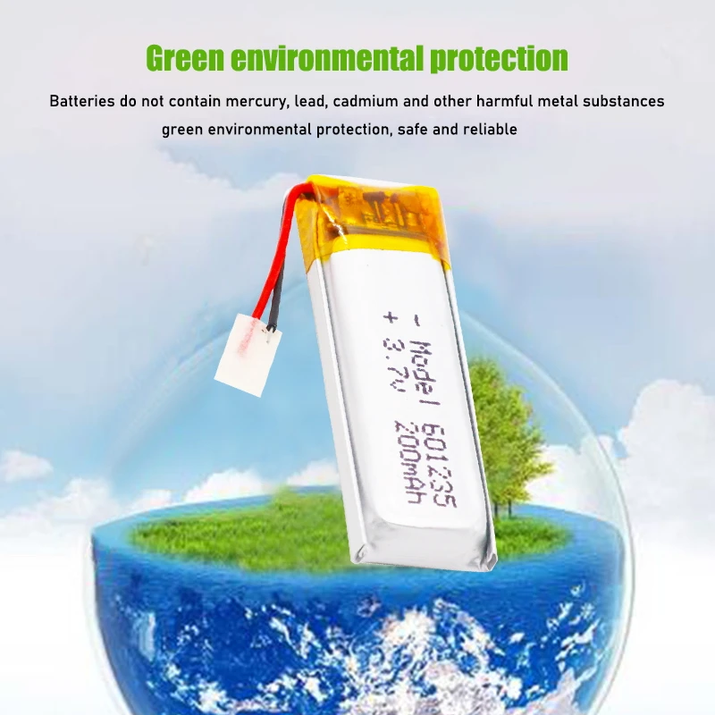 بطارية 3.7 فولت 200mAh قابلة للشحن 601235 بطاريات ليثيوم بوليمر ليثيوم بو أيون لتقوم بها بنفسك Mp3 نظام تحديد المواقع PSP سماعة بلوتوث