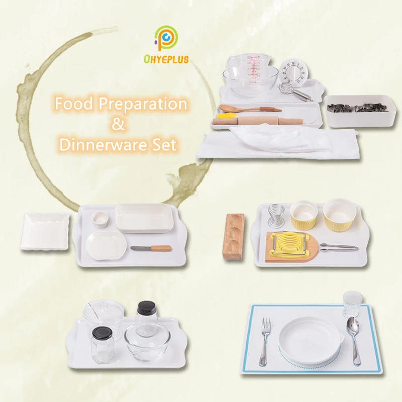 Montessori Practical Life Materials for Food Preparation Kids Tableware/ Kitchen's  Utensils Basic Skill Early Learning Tools