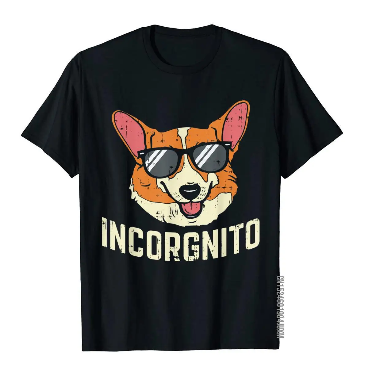 Incorgnito Shirt Funny Welsh Corgi Face Dog Pun Lover Gift T-Shirt Tees Classic Normcore Cotton Men Top T-Shirts Cool