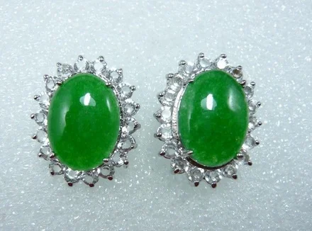 

5 colors! charm green Natural jade black tiger eye stone stud earring