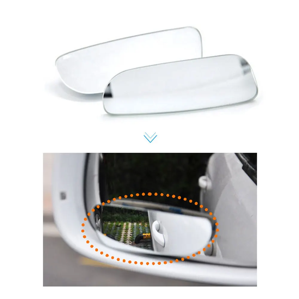 1Pair Blind Spot Mirror - Universal Upgrade HD Glass Frameless Convex Wide Angle Rear View Mirror For All Vehicles Car