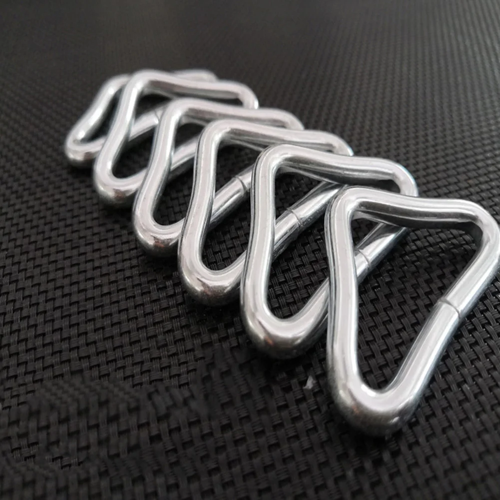 

10 PCS Per Set Trampoline Jumping Bed Bungee Bed Mesh Cloth Mattress Jumping Cloth Iron Buckle Triangle Ring