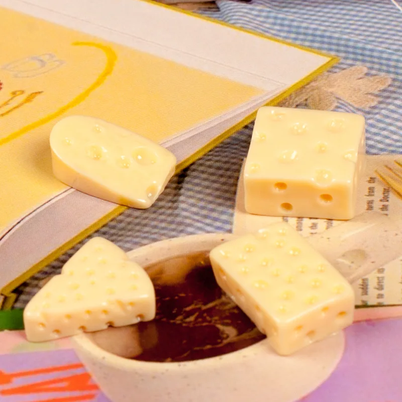 Mini bolsa de resina en miniatura para muñecas, accesorios de cocina, 10 piezas, queso de simulación, a escala 1/12