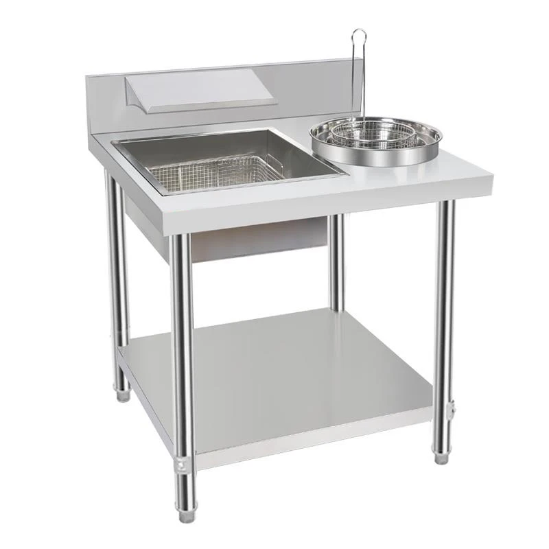 WK-800 Commercial Stainless Steel Breading Table Kitchen Console Fried Chicken Equipment Bakery Burger Shop Restaurant