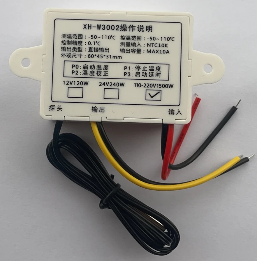 XH-W3002 12/24/220V Digital LED Temperature Controller 10A Thermostat Control Switch Probe with waterproof sensor Microcomputer