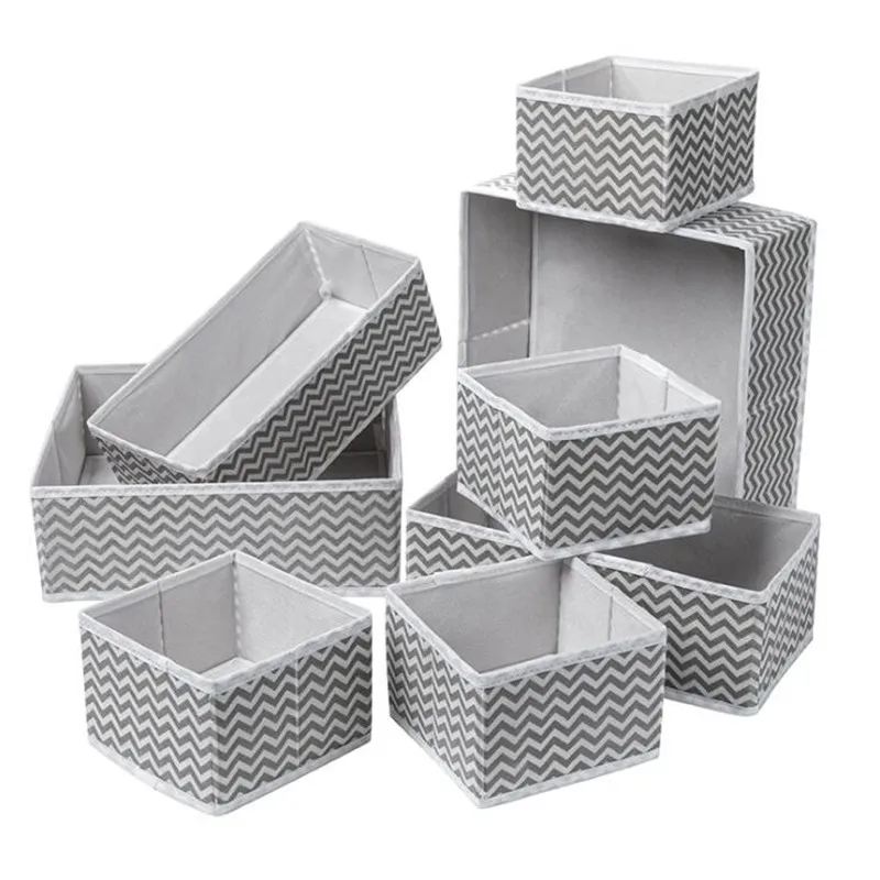 6PCS-12PCS Foldable And CEO-friendly Storage Boxes Underwear Divider Closet Organizer Interior  For Ties Socks Shorts Bra