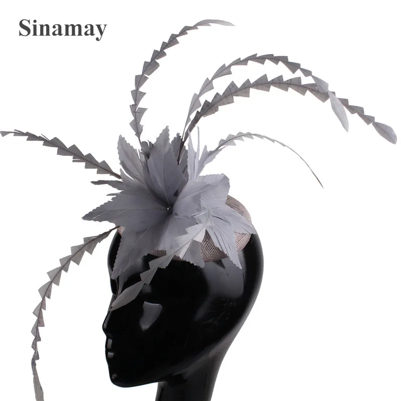 Fashion Fancy Feathers Floral Hair Fascinators Accessories Women Wedding Hats Elegant Ladies Bridal Married Hair Accessories