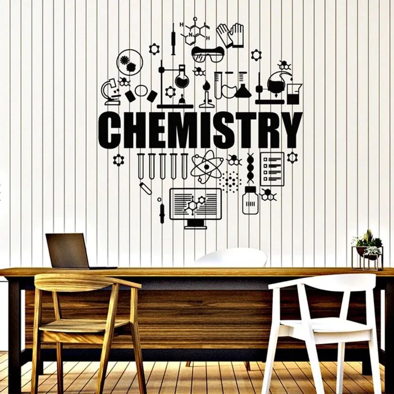 Chemistry Wall Decal Exact Sciences Molecules Laboratory School Classroom Study Interior Decor Vinyl Window Stickers Mural Q865