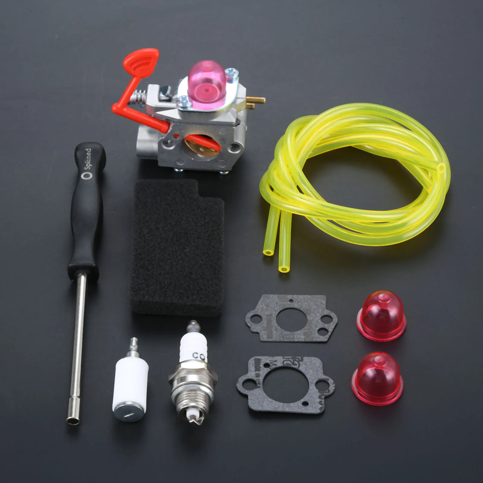 Chainsaw Carburetor With Carb Gasket Primer Bulb Rebuild Kit For Walbro WT-875 Poulan Craftsman BVM200C BVM200VS P200C Blower