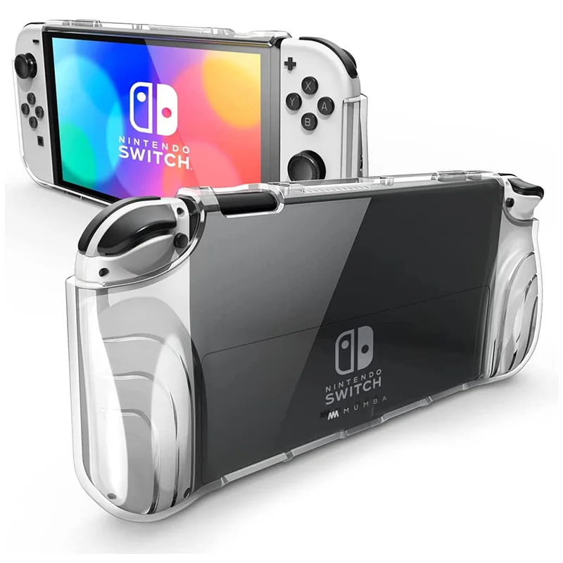 MUMBA for Nintendo Switch OLED Case 2021 Thunderbolt Protective Clear Cover with TPU Grip Compatible with Switch OLED Console