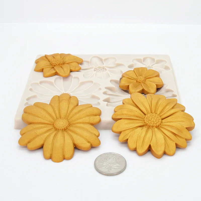 Blooming Flower Silicone Mold Resin Kitchen Baking Tool Dessert Pastry Lace Decoration DIY Cake Chocolate Fondant Moulds