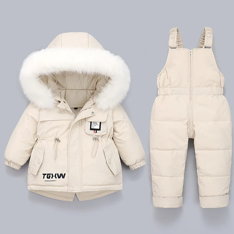 New children\'s down jacket girl baby suit pants thickened children 1-3 years old infant winter coat