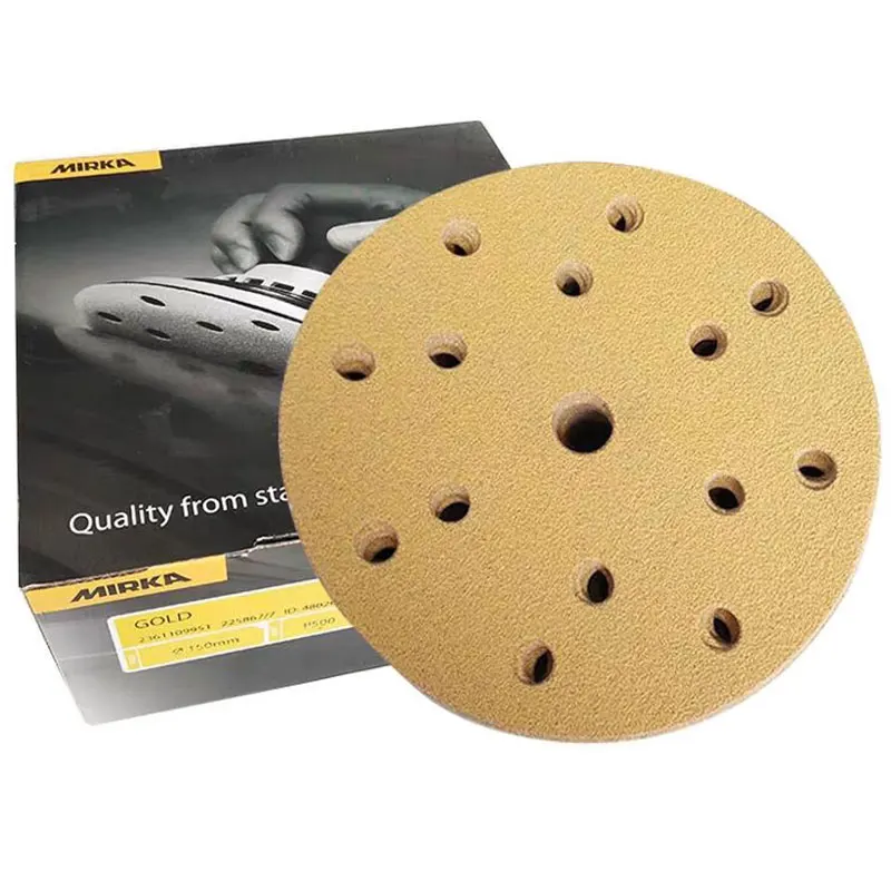 10 PCS Original Finland MIRKA  6 Inch 21Hole 150MM  Sandpaper 150 MM Sanding Disc Machine Abrasive  For Car Polishing Grinding