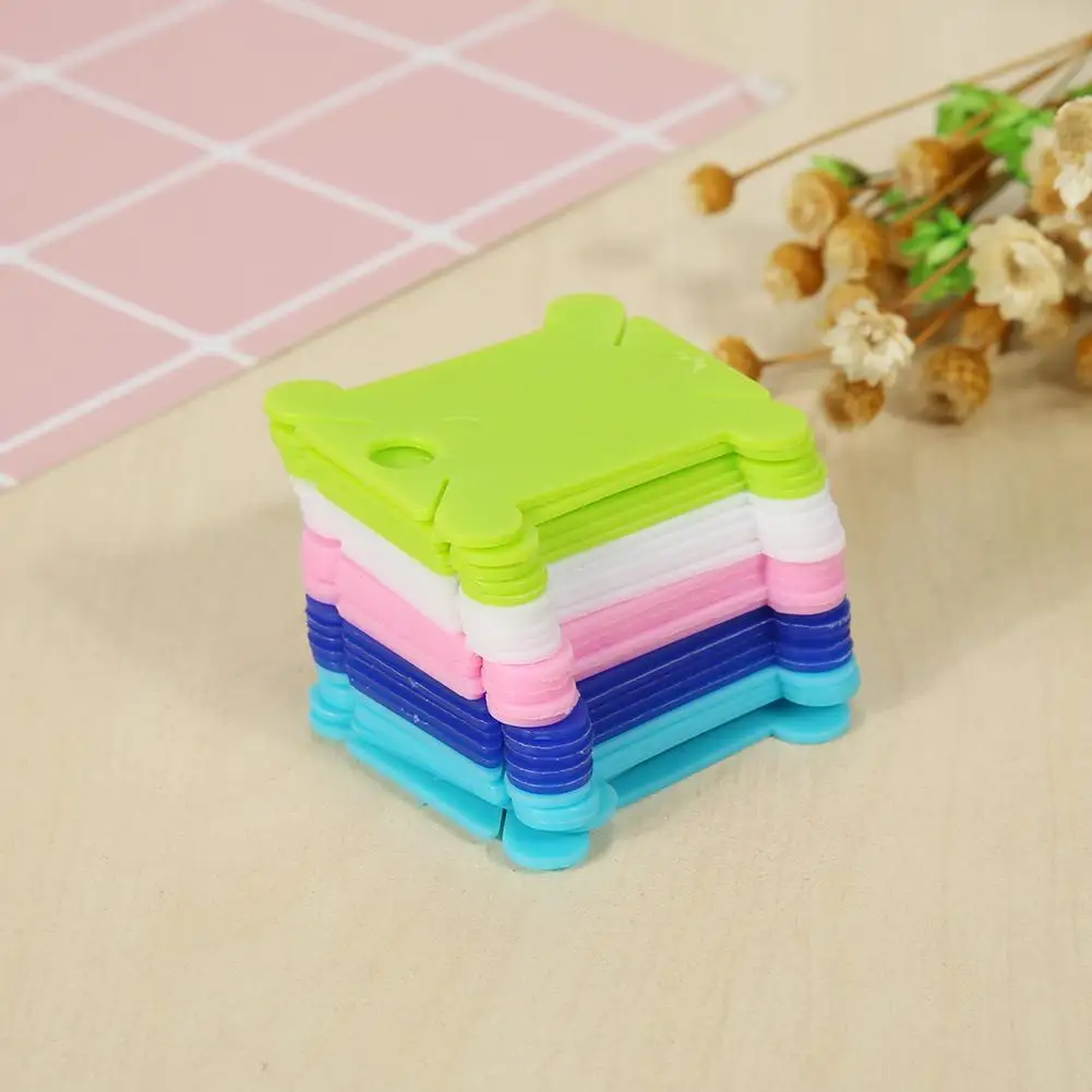 25pcs Plastic Colorful Thread String Winder Winding Plate Board Embroidery Yarn Compact Lightweight Design Small Footprint