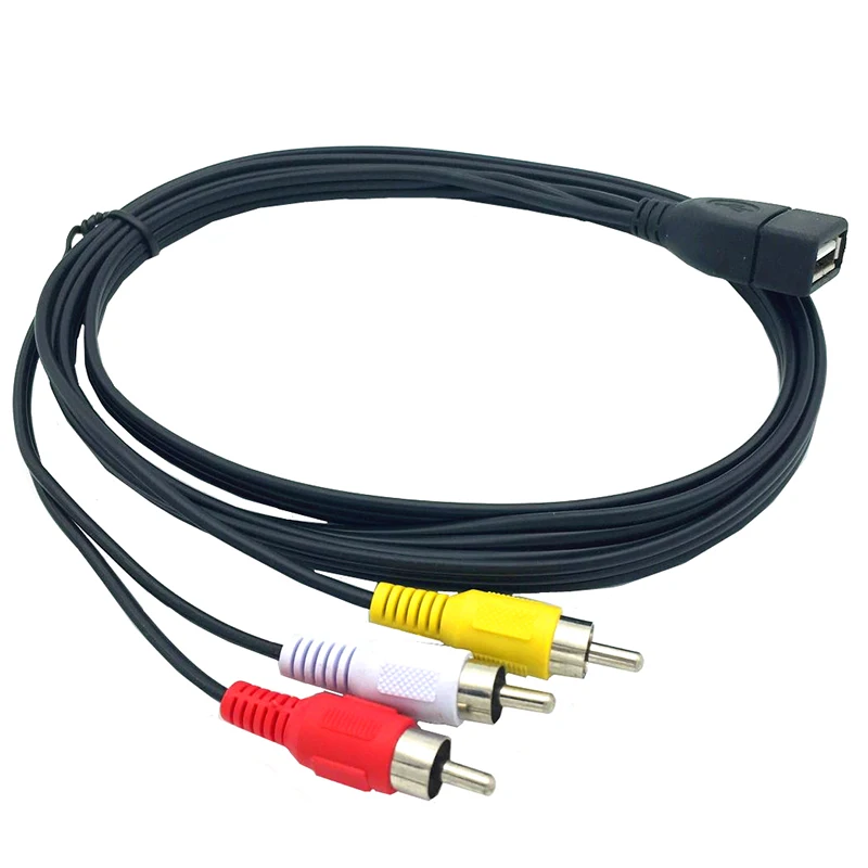 1 Buah USB Plug Pria Ke 3 RCA Female0.25m 0.5M Audio Converter Video AV A/V Kabel USB Ke Kabel RCA untuk HDTV TV Kabel Kawat Televisi