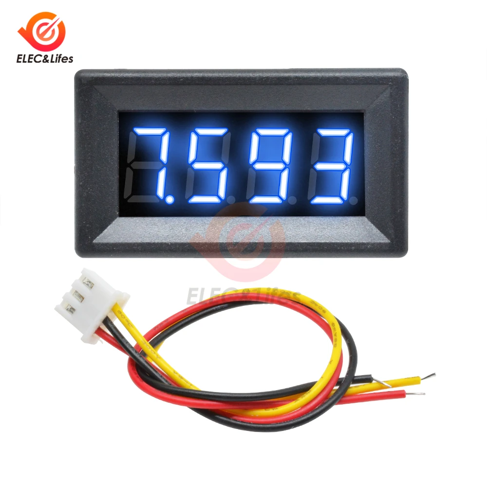 5Pcs 0.36\'\' Mini Digital Voltmeter DC0-100V DC3.1-32V Precision Voltage Meter Panel Tester For Electromobile Motorcycle Car 12V