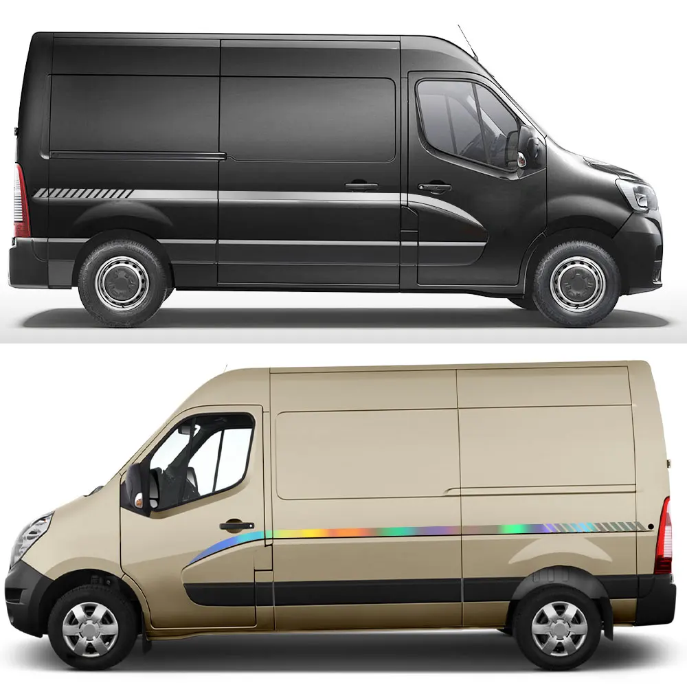 2 قطعة باب السيارة الخصر خطوط ملصقات ديكور Renault ماستر للدراجات النارية فان السيارات التصميم الرسومات الفينيل الشارات اكسسوارات