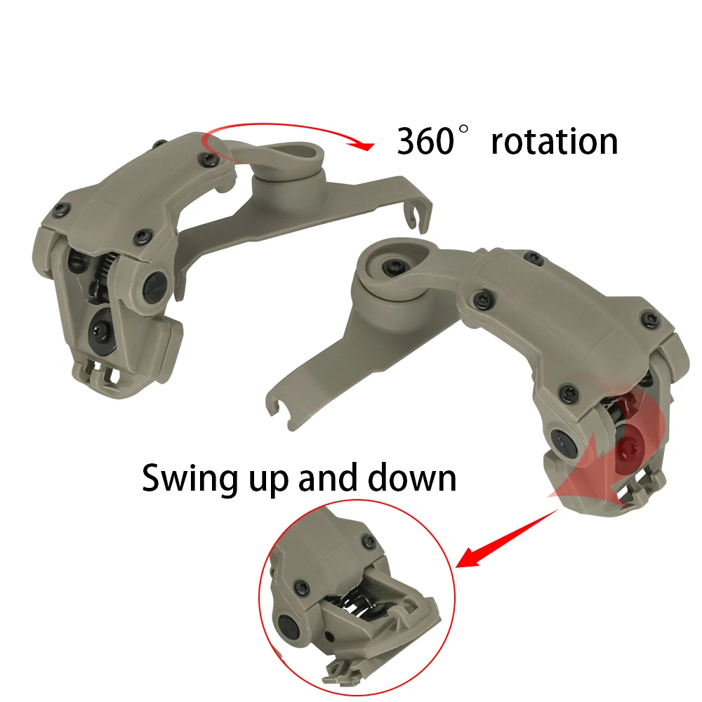 อะแดปเตอร์ราง Helm Arc ชุดหูฟัง airsoft TOP สำหรับ MSA sordin หูฟังยุทธวิธีป้องกันการได้ยิน