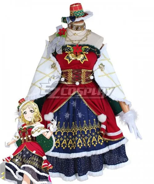 LoveLive! Sonnenschein! Aqours Mari Ohara Weihnachten Kleid Erwachsene Halloween Mädchen Party Kleid Festival Kleid Anzug Cosplay Kostüm E001