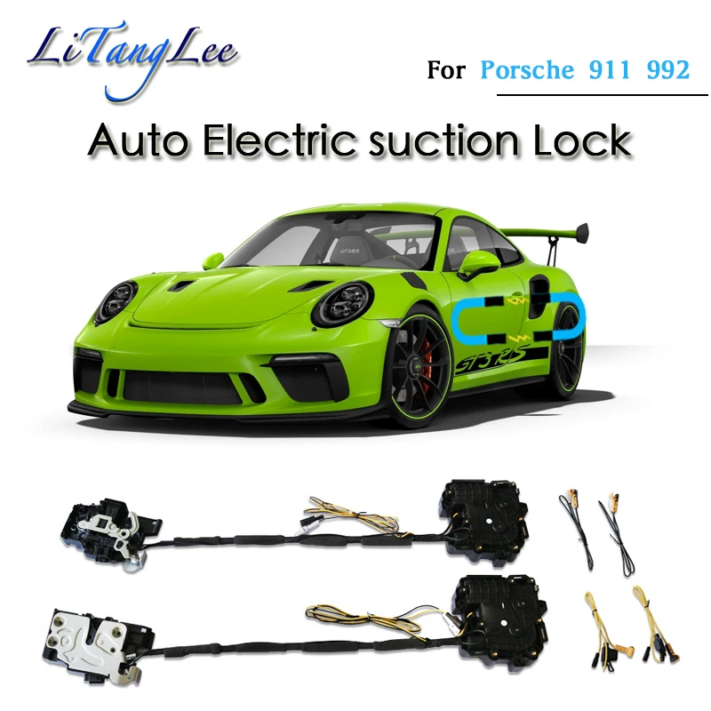 Car Soft Close Door Latch Pass Lock Actuator Auto Electric Absorption Suction Silence Closer For Porsche 911 992 2019~2021