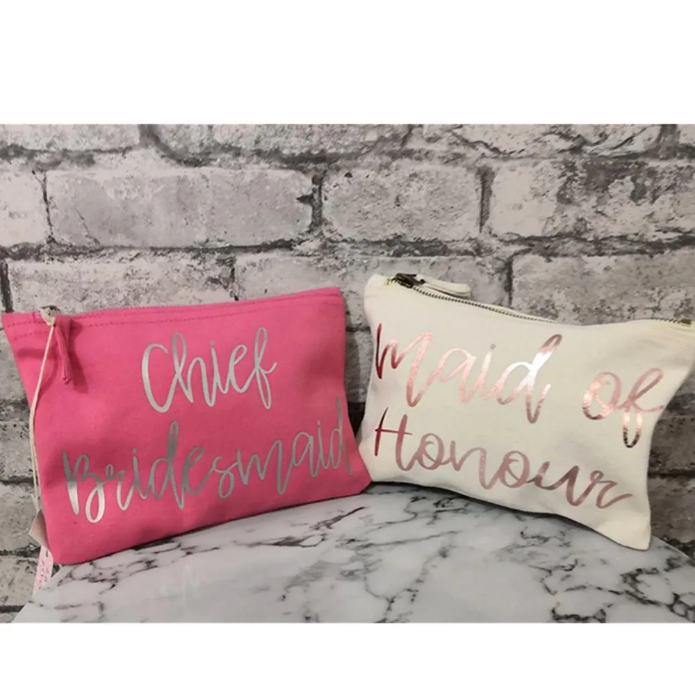 

personalised make up bag Bridesmaid gifts bag wedding thank you gift bag bridal party cosmetics bag,cutom wedding day gifts.