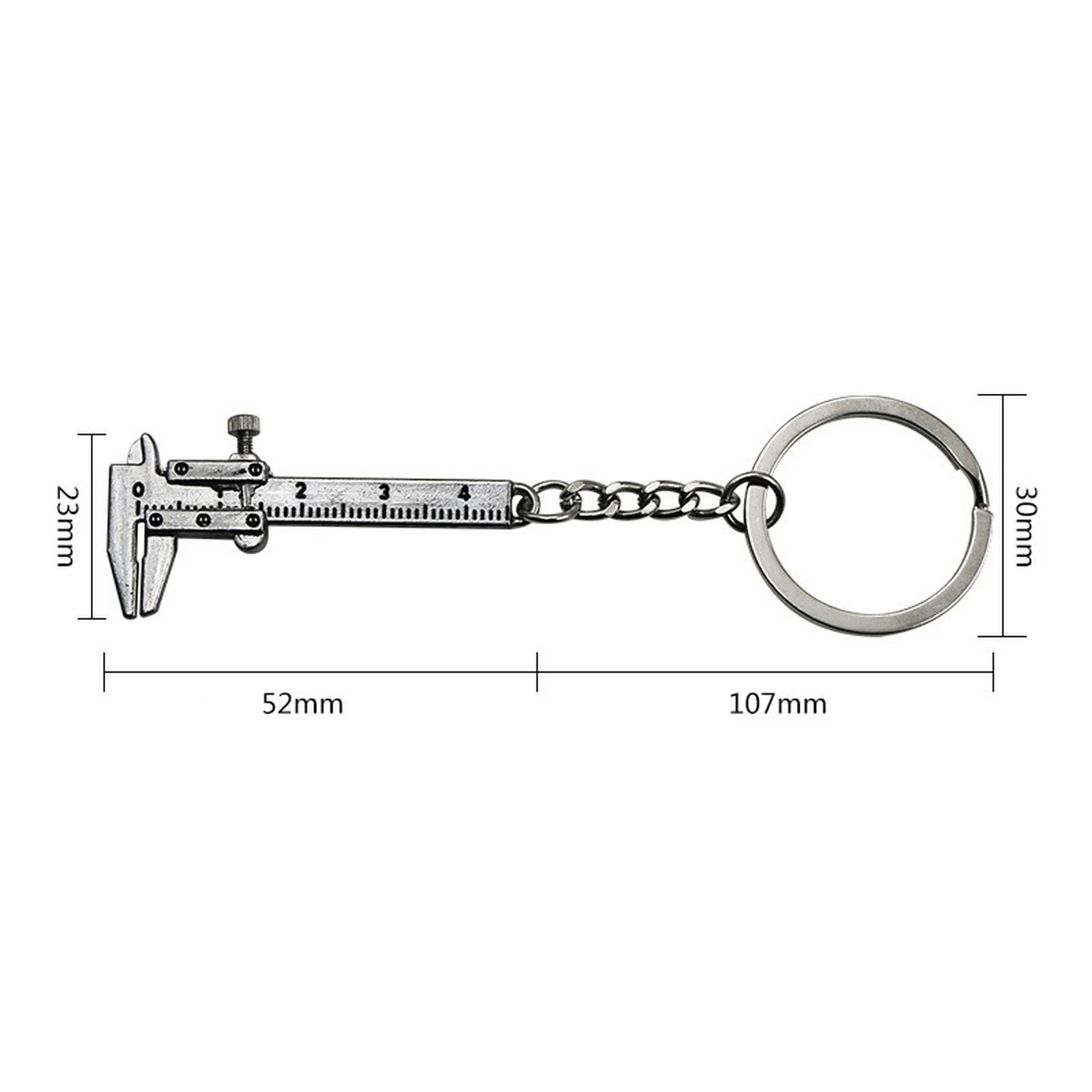 Mini portatile calibro a corsoio portachiavi calibri in lega calibro di misurazione scivolo in lega di zinco auto portachiavi borsa ornamento righello