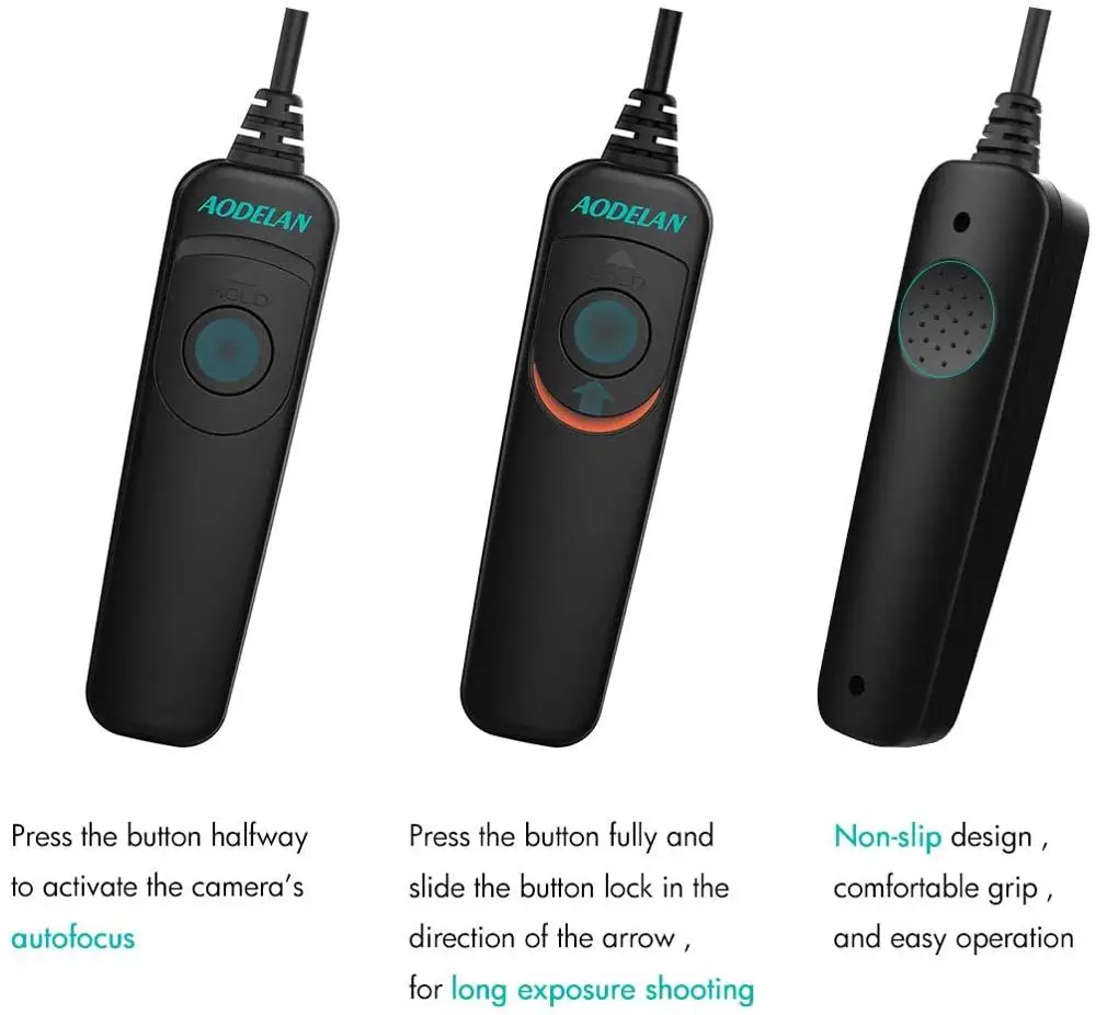 AODELAN RS-C8 Wired Remote Control Shutter Release Cable for Canon R3 R5C R5 1D 5D 6D 6DII 7D 7DII 50D 40D 30D 20D 10D