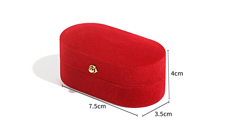 Wedding Ring Packaging Box Ear Studs Holder Velvet Engagement Couple Ring Box Valentine Gift Double Rings Storage Display Case