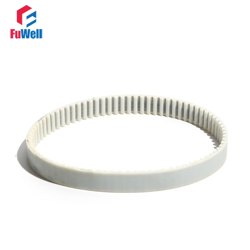 

HTD5M White PU Timing Belt 15/20/25/30mm Width Polyurethane Pulley Belt 1815/1830/1840/1850/1860mm Closed Loop Transmission Belt