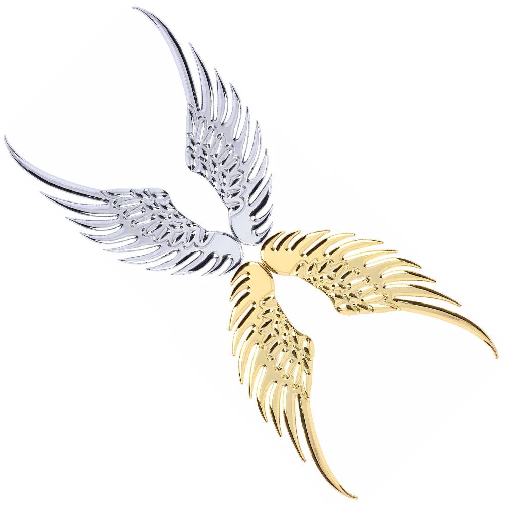 1Pair 3D Stereo Metal Angel Wing Car Stickers Decoration Badge Emblem Chrome Car Auto Sticker Decal Car 3d Big Wings Car Sticker