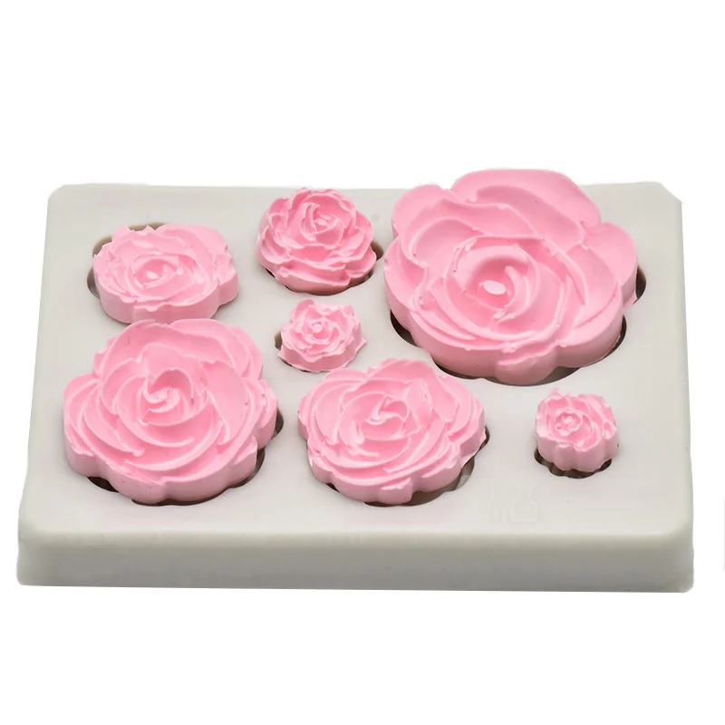 3D Rose Silica Gel MoldWedding CupcakeSugar Cake Decoration ToolsCandyClayChocolate Gumpaste Mold