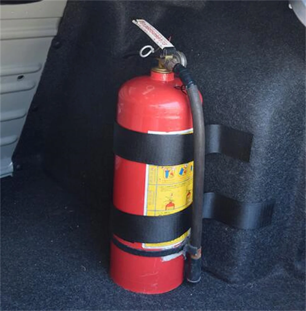 Bolsa de contenido de almacenamiento para maletero de coche, soporte rápido para extintor de incendios, Kit de correa de seguridad de nailon para estilo de coche SUV