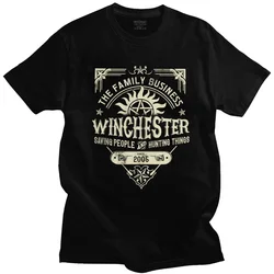 Hip Hop Supernatural Winchester Business T Shirt For Men 2020 New Design T-Shirt Big Size Homme Tee Tops TV Show Tshirt Merch