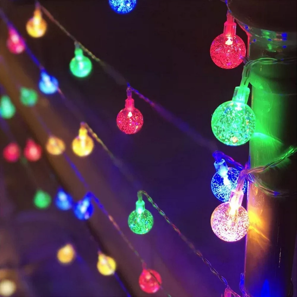 USB Battery Power LED String Lights Fairy Bubble Ball Lamp 1.5/3/4.5/6/7.5M Holiday Garland Lighting for Christmas Wedding Decor