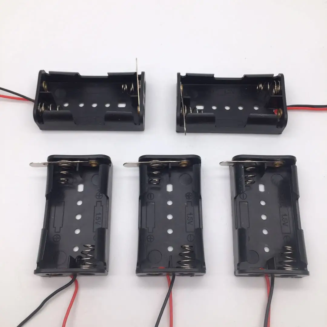 1pc AA Size 5 Battery Storage Box Case Holder Leads With 2Slots Container Bag DIY Standard Batteries Charging Switch battery box