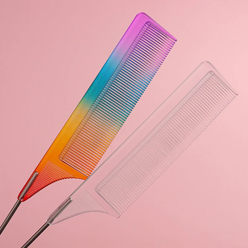 Anti-static Rainbow Hair Comb Rainbow Hairpin Fixed Styling Clip Flat Duck Mouth Hair Clips Pro Salon Hair Styling Tool