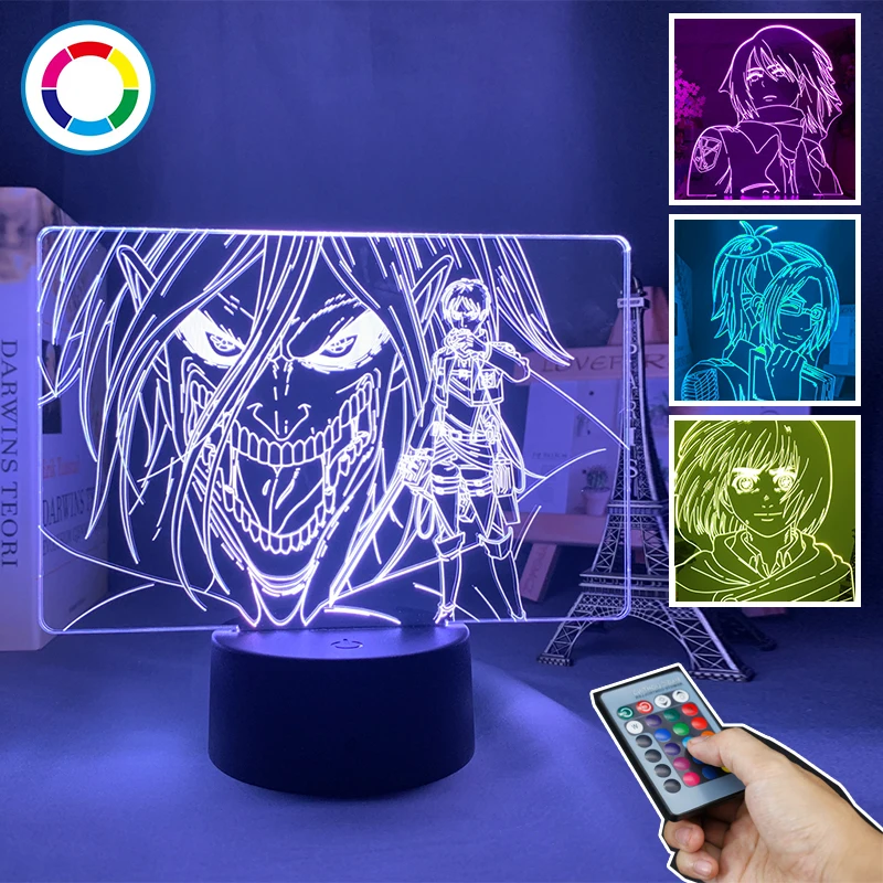 

Anime Shingeki No Kyojin Hange Zoe Armin Arlert Eren Yeager Levi Bedroom Decor Gift Led Rgb Lamp Drop Shipping Attack HNL-153