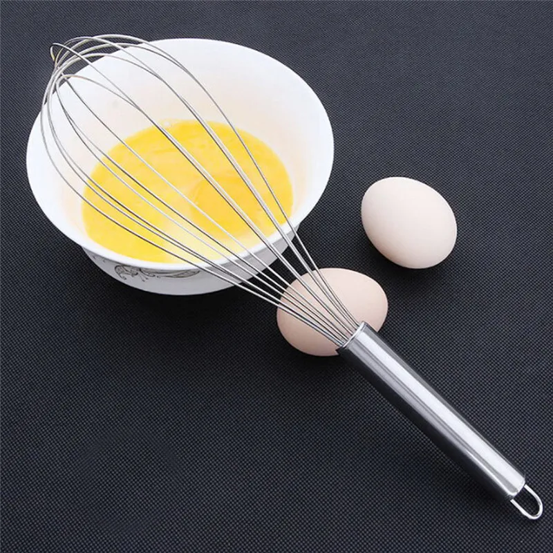 (8/10/12 Inches) Kitchen Accessories Cooking Tool High quality Stainless Steel Egg Beater Hand Whisk Mixer Kitchen Tools