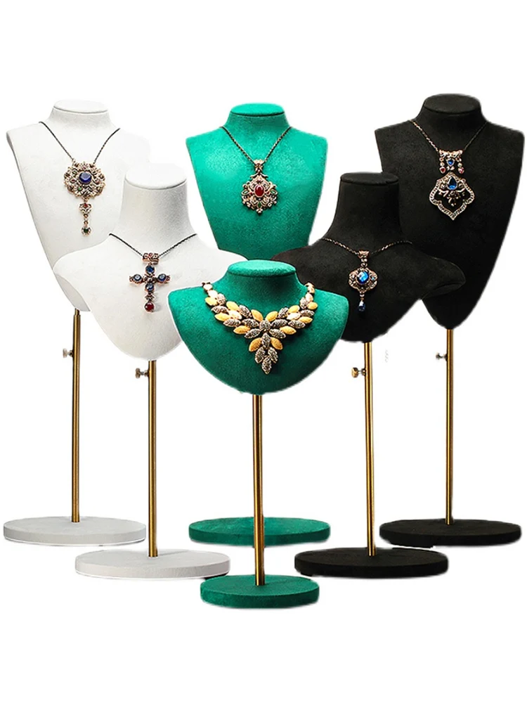 Neue Einstellbare Metall Porträt Schmuck Halskette Display Stand Schmiedeeisen Neck Modell Schmuck Display Requisiten