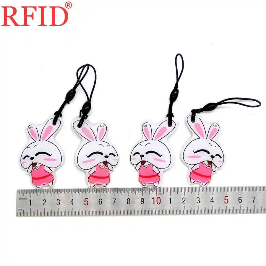 UID S50 1K 13.56Mhz Changeable NFC Keyfob Rewritable IC Card Cartoon Waterproof Key Ring Fob Token Tag For Access Control 1pcs