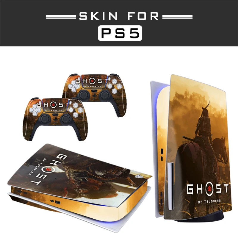 

Ghost of Tsushima PS5 Disc Skin Sticker Protector Decal Cover for PS5 Standard Console Controller PS5 Disk Skin Sticker Vinyl