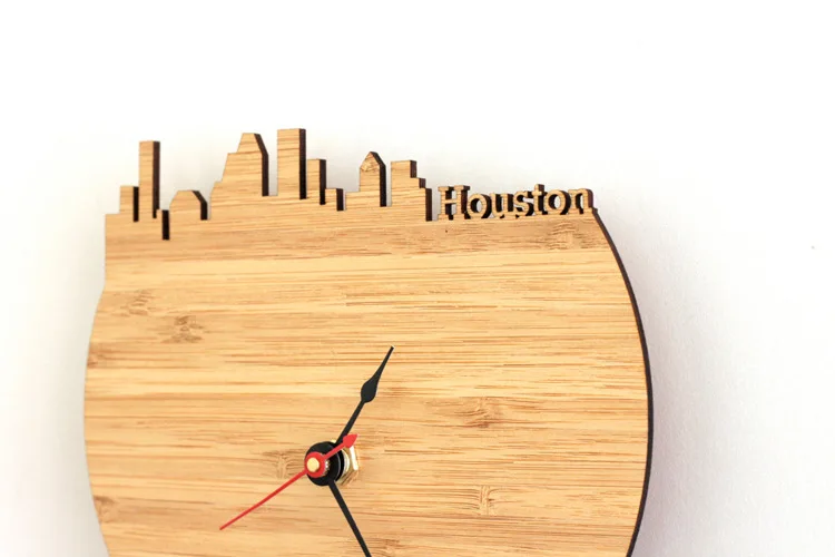 Houston Skyline Wall Clock Living Room Office Wall Wall Table Quartz Clock City Silhouette